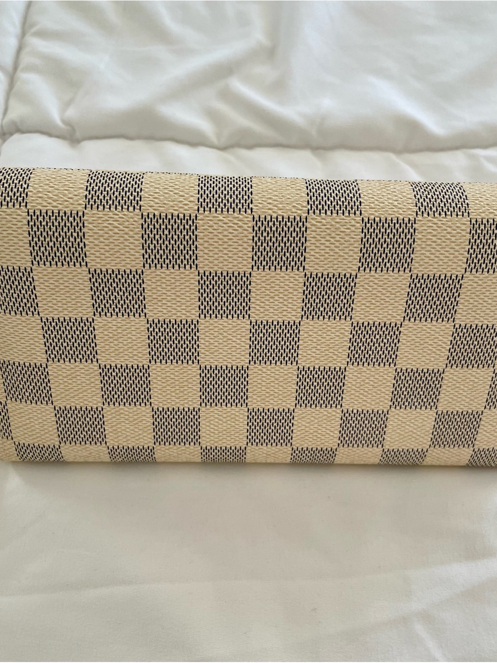 Leather Long Wallet - Cream & beige